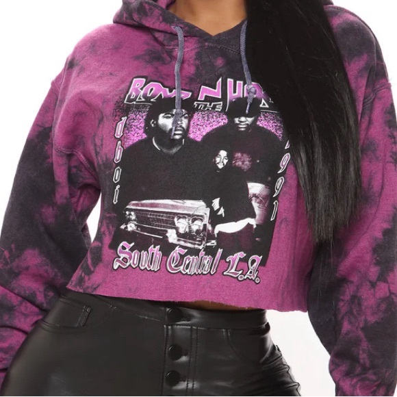 Boys N the hood cropped hoodie - Picture 1 of 5